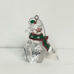 ganz christmas ornament clear kayla personalized snowman 2 inch